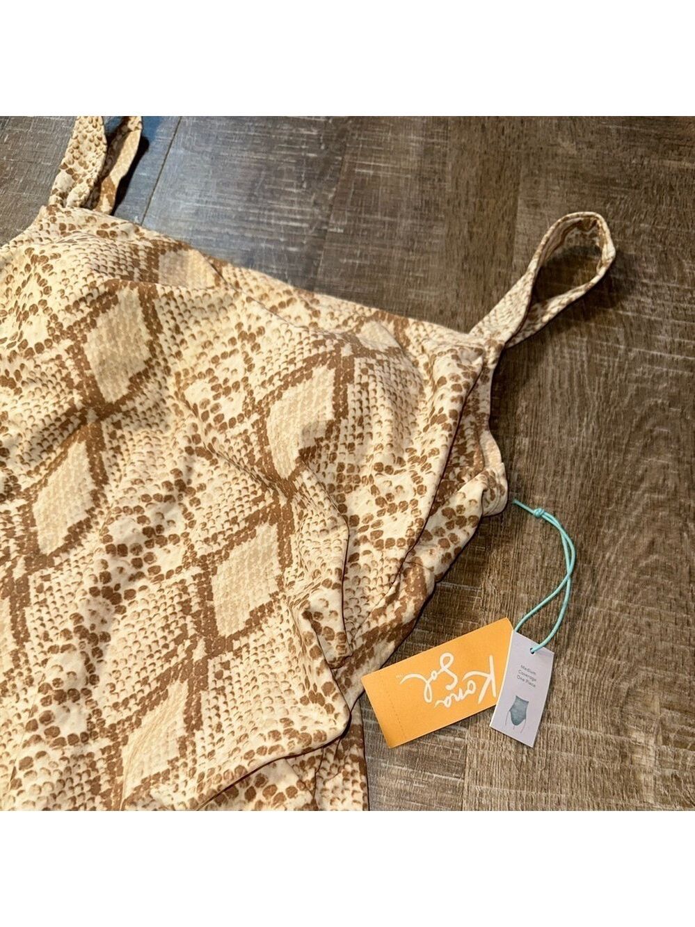 Kona Sol NWT Snake Print One Piece Swimsuit - Brown and Tan - Picture 2 of 9